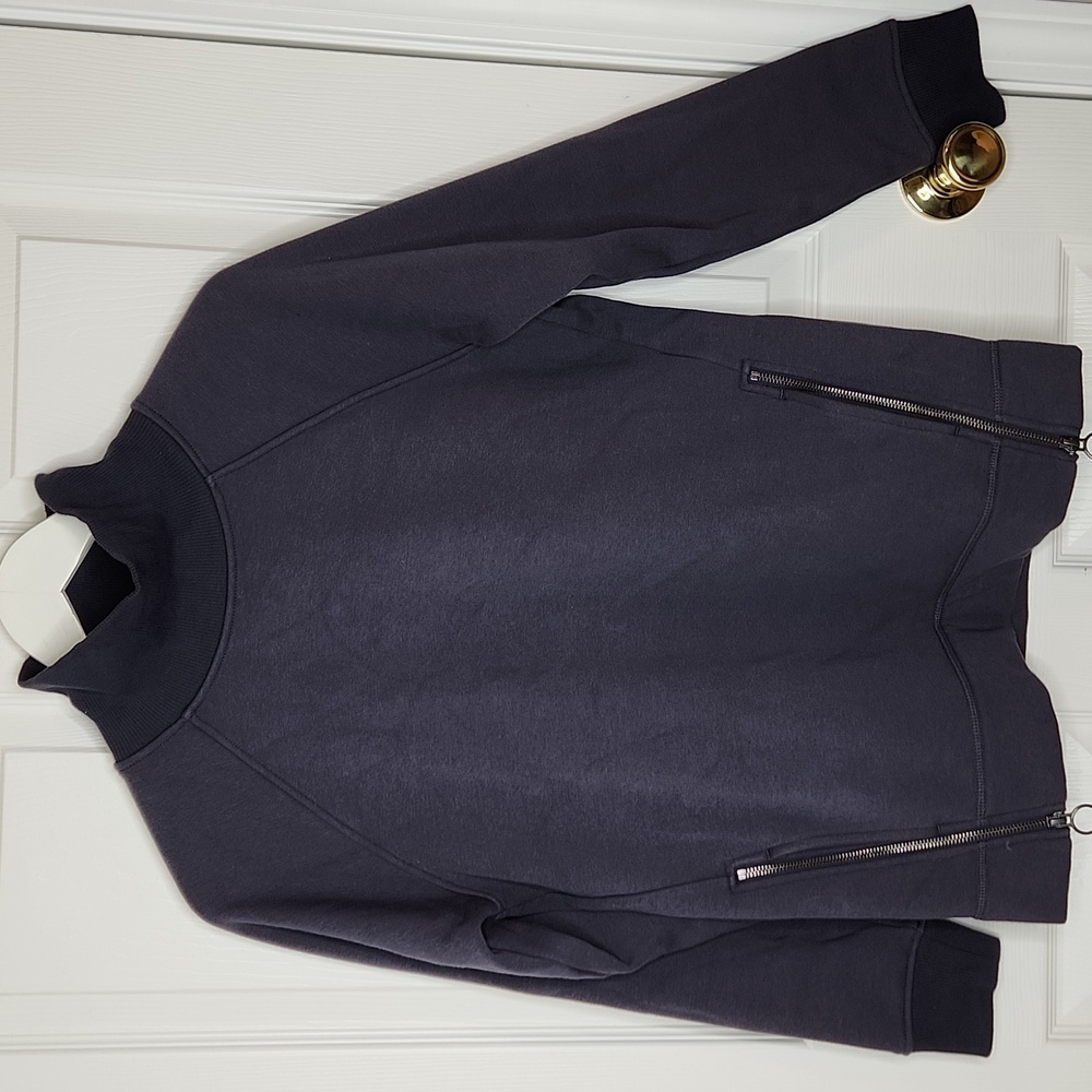Athleta cozy karma comfy sweatshirt funnel neck dusty purple gray Size XS